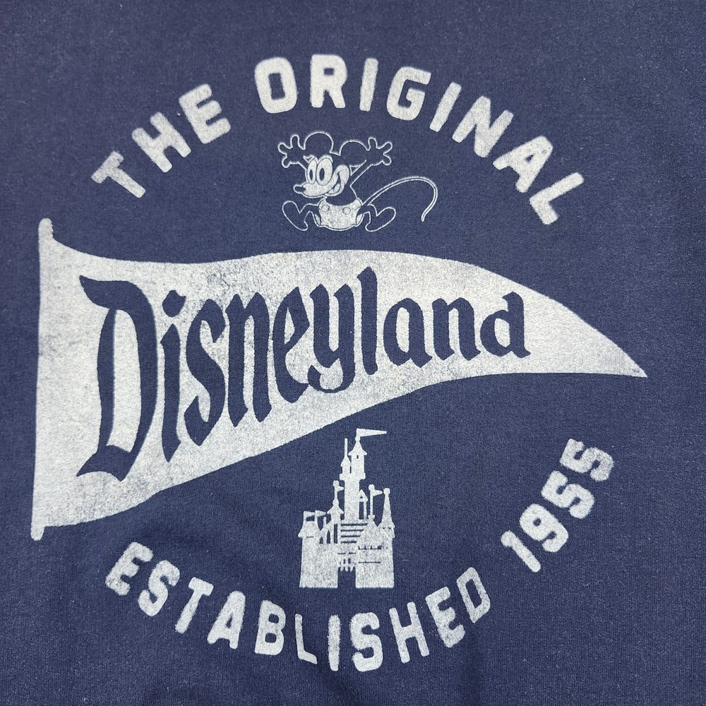Disney Parks Hanes Navy Blue Disneyland 1955 Graphic Crewneck Sweatshirt Small - Picture 5 of 5